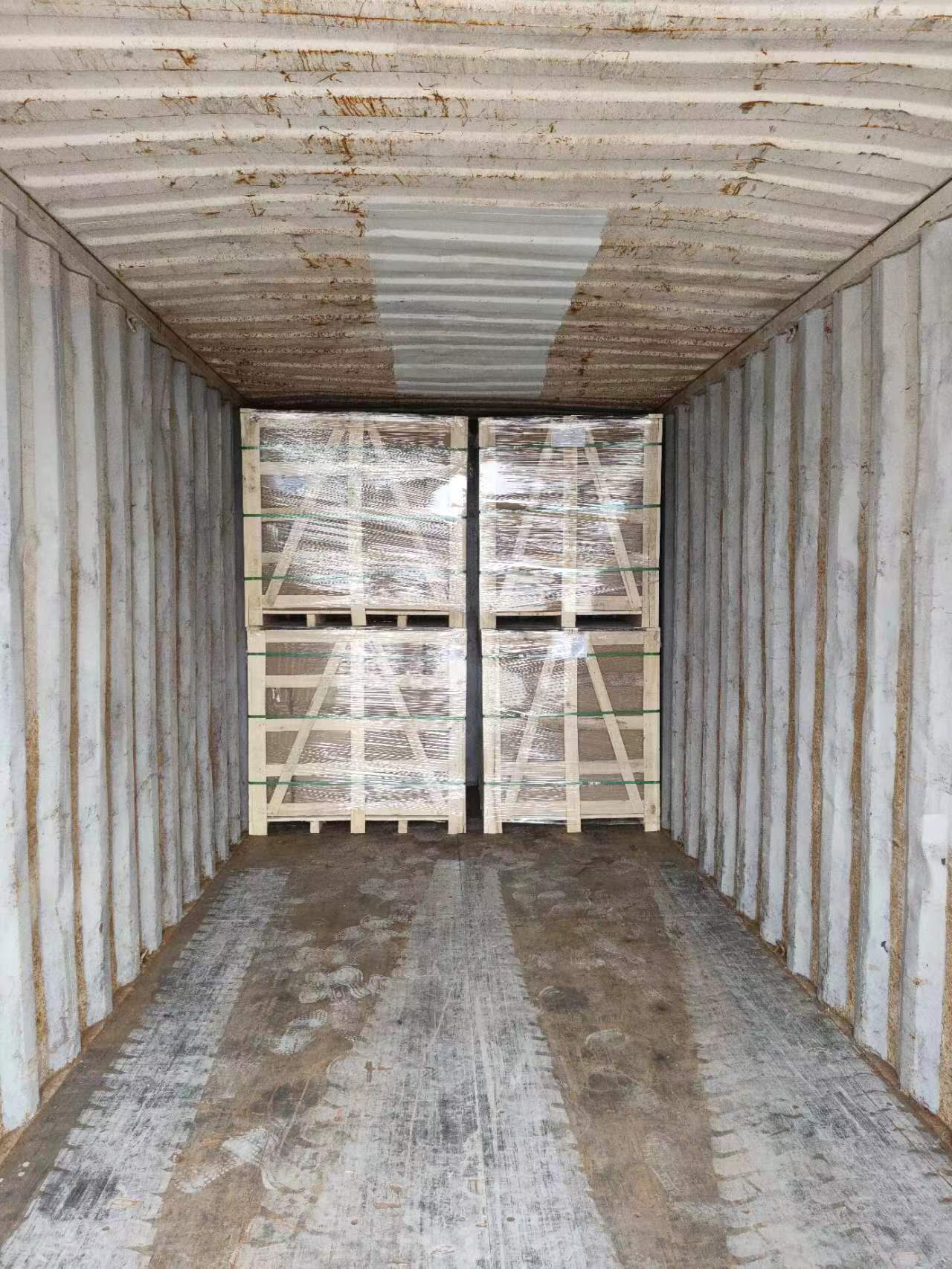 wooden crate in container